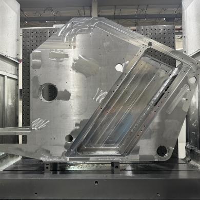 Aluminum Weldment Machined to Customer Specification on Horizontal Boring Mill